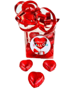 Vignette 3 Ballon Coeur rouge+bouquet de roses rouges de savon+ballotin de chocolat